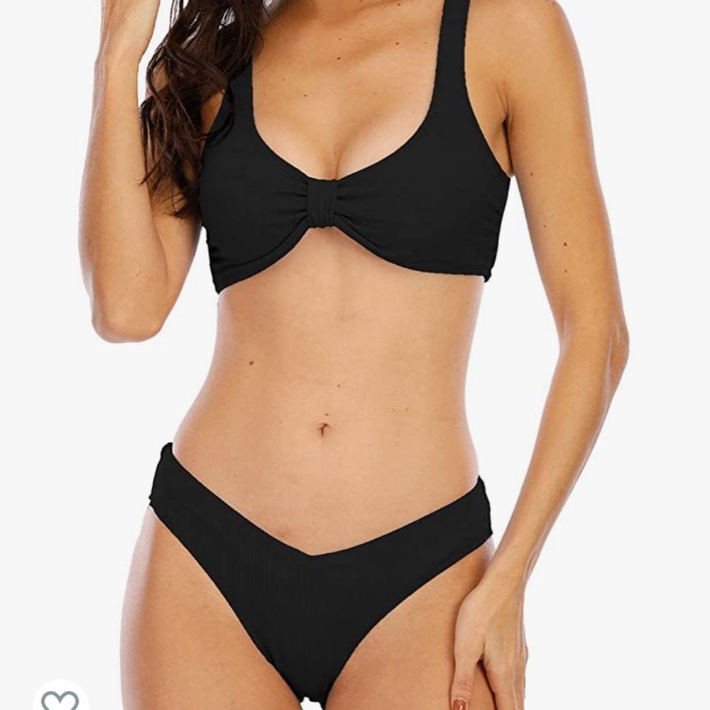 Halcurt Two Piece Bikini Slide Halter Bathing Suit BLUE